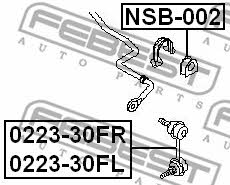 Front anti roll bar bush Febest NSB-002