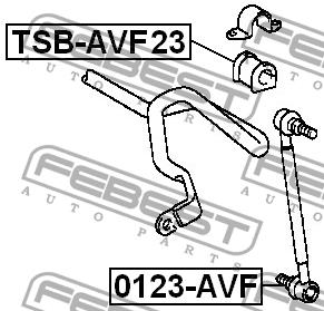Front anti roll bar bush Febest TSB-AVF23