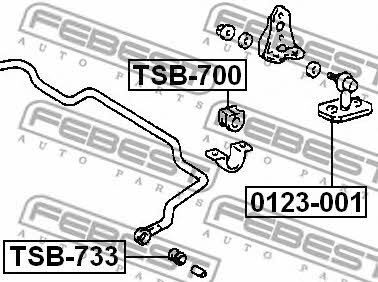 Front stabilizer bush Febest TSB-733