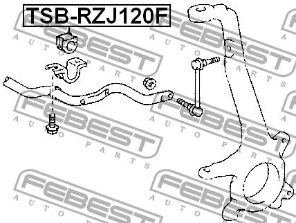 Front anti roll bar bush Febest TSB-RZJ120F