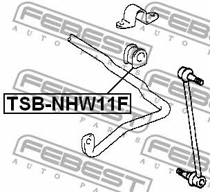 Front stabilizer bush Febest TSB-NHW11F