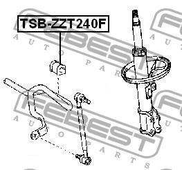 Front anti roll bar bush Febest TSB-ZZT240F