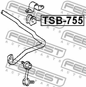 Front stabilizer bush Febest TSB-755