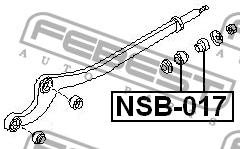 Silent block, front trailing arm Febest NSB-017