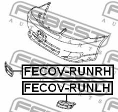 Front bumper grille (plug) left Febest FECOV-RUNLH