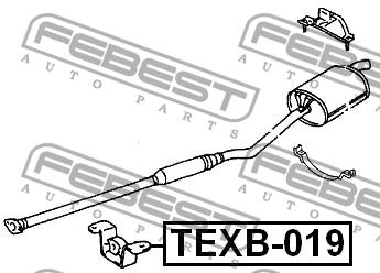 Exhaust mounting bracket Febest TEXB-019