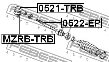 Tie rod end outer Febest 0521-TRB