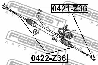 Tie rod end outer Febest 0421-Z36