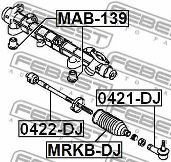 Tie rod end outer Febest 0421-DJ