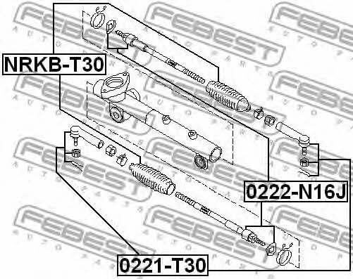 Tie rod end outer Febest 0221-T30