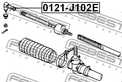 Tie rod end outer Febest 0121-J102E