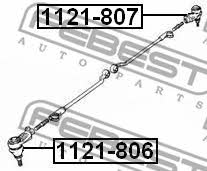 Tie rod end left Febest 1121-807