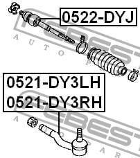 Right tie rod end Febest 0521-DY3RH