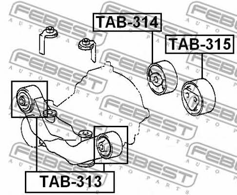 Silent block differential Febest TAB-314