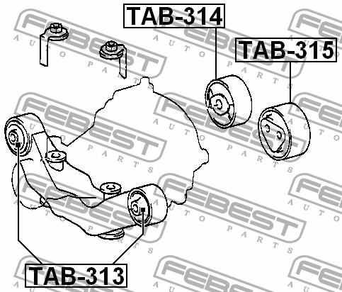 Silent block differential Febest TAB-315