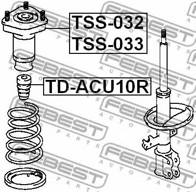 Rear left shock absorber support Febest TSS-033