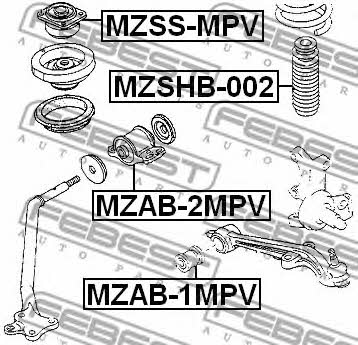 Front Shock Absorber Support Febest MZSS-MPV