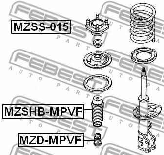 Strut bearing with bearing kit Febest MZSS-015