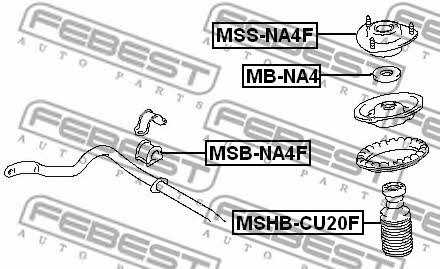 Front strut mount Febest MSS-NA4F