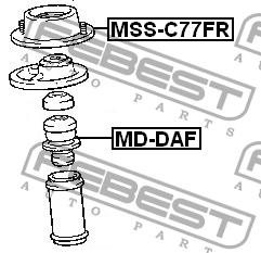 Front Shock Absorber Support Febest MSS-C77FR