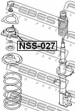 Strut bearing with bearing kit Febest NSS-027