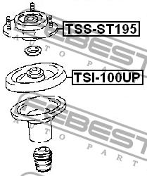 Strut bearing with bearing kit Febest TSS-ST195