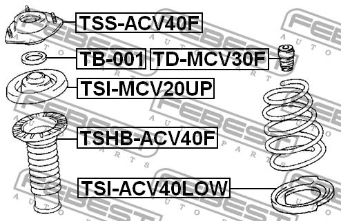 Front strut mount Febest TSS-ACV40F