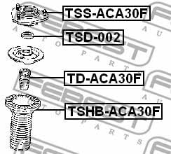 Strut bearing with bearing kit Febest TSS-ACA30F