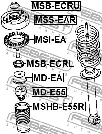 Rear shock absorber bump Febest MD-E55