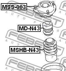 Front shock absorber bump Febest MD-N43