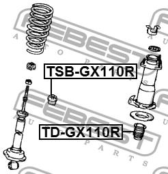 Rear shock absorber bump Febest TD-GX110R