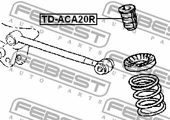 Rear shock absorber bump Febest TD-ACA20R