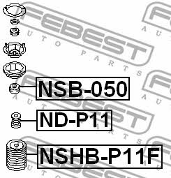 Front shock absorber bump Febest ND-P11F
