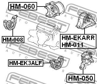 Febest Engine mount, rear – price