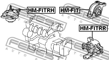 Engine mount, rear Febest HM-FIT