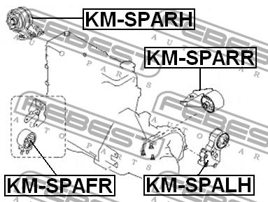 Engine mount, rear Febest KM-SPARR