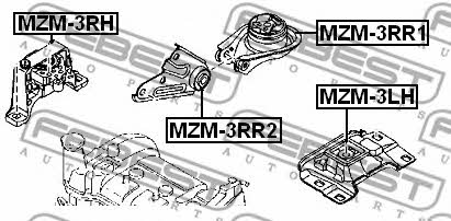 Engine mount, rear Febest MZM-3RR1