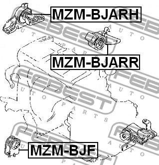 Engine mount, rear Febest MZM-BJARR