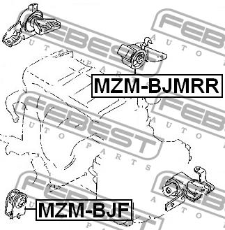 Engine mount, rear Febest MZM-BJMRR