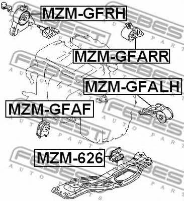 Engine mount, rear Febest MZM-GFARR