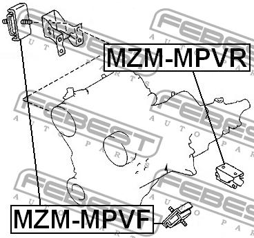 Engine mount, rear Febest MZM-MPVR