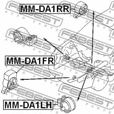 Engine mount, rear Febest MM-DA1RR