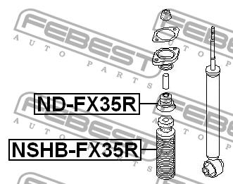 Rear shock absorber bump Febest ND-FX35R