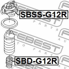 Rear shock absorber bump Febest SBD-G12R