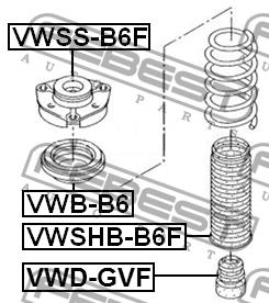 Front shock absorber bump Febest VWD-GVF