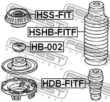 Febest Front shock absorber bump – price [object Object] PLN