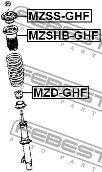 Front shock absorber bump Febest MZD-GHF