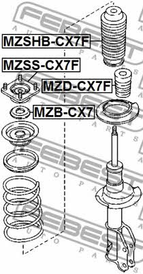 Front shock absorber bump Febest MZD-CX7F
