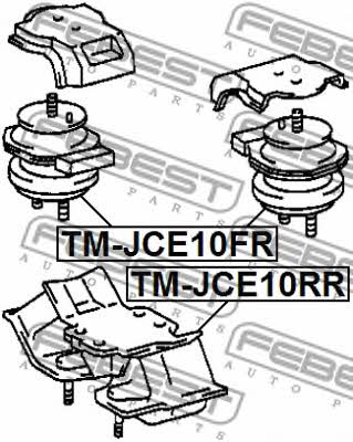 Engine mount, rear Febest TM-JCE10RR