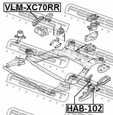 Engine mount, rear Febest VLM-XC70RR